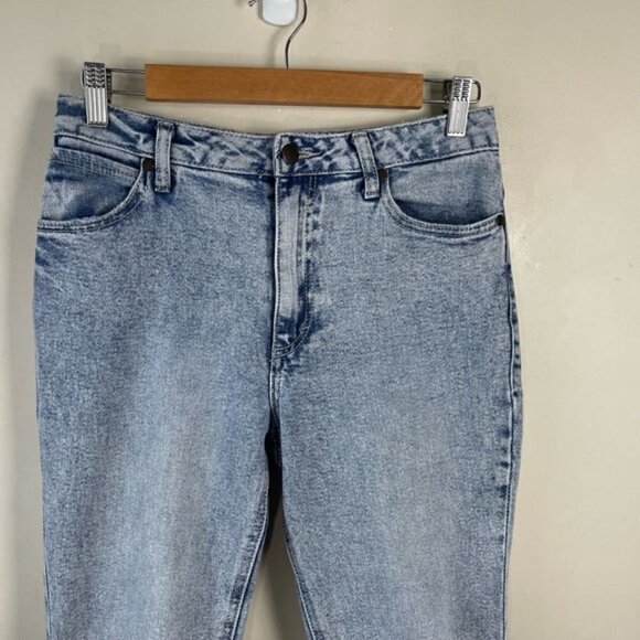Wrangler retro light acid wash high rise ankle raw hem jeans size 26 - Picture 3 of 13